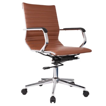 Leather Office Low Back Swivel Staff Mesh Chair Comfortable Leather Office Low Back Swivel