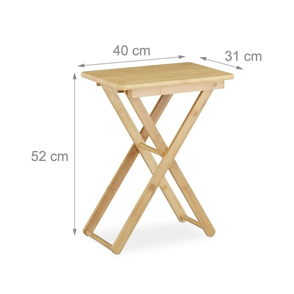 Wholesale Natural Color Outdoor Wood Folding Study Table For Garden Decor