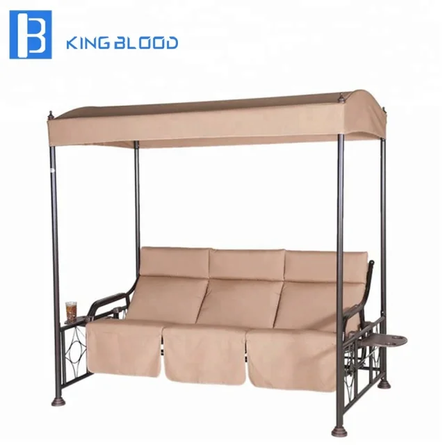3 Seater Outdoor Canopy Swing Chair For Garden Furniture