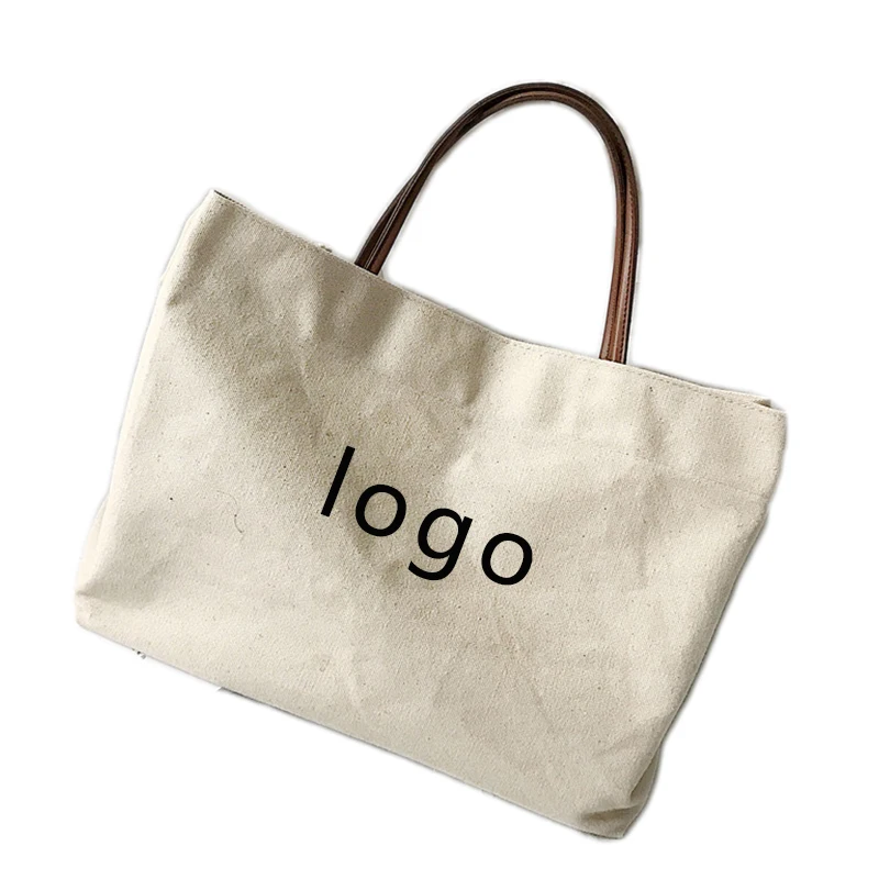 personalised jute bag with leather handles