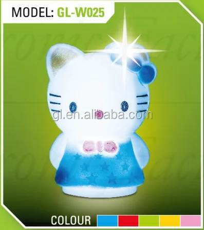 plug in night light with 0.6W and 110V or 220V W025 KITTY Animal cat shape LED SMD mini switch