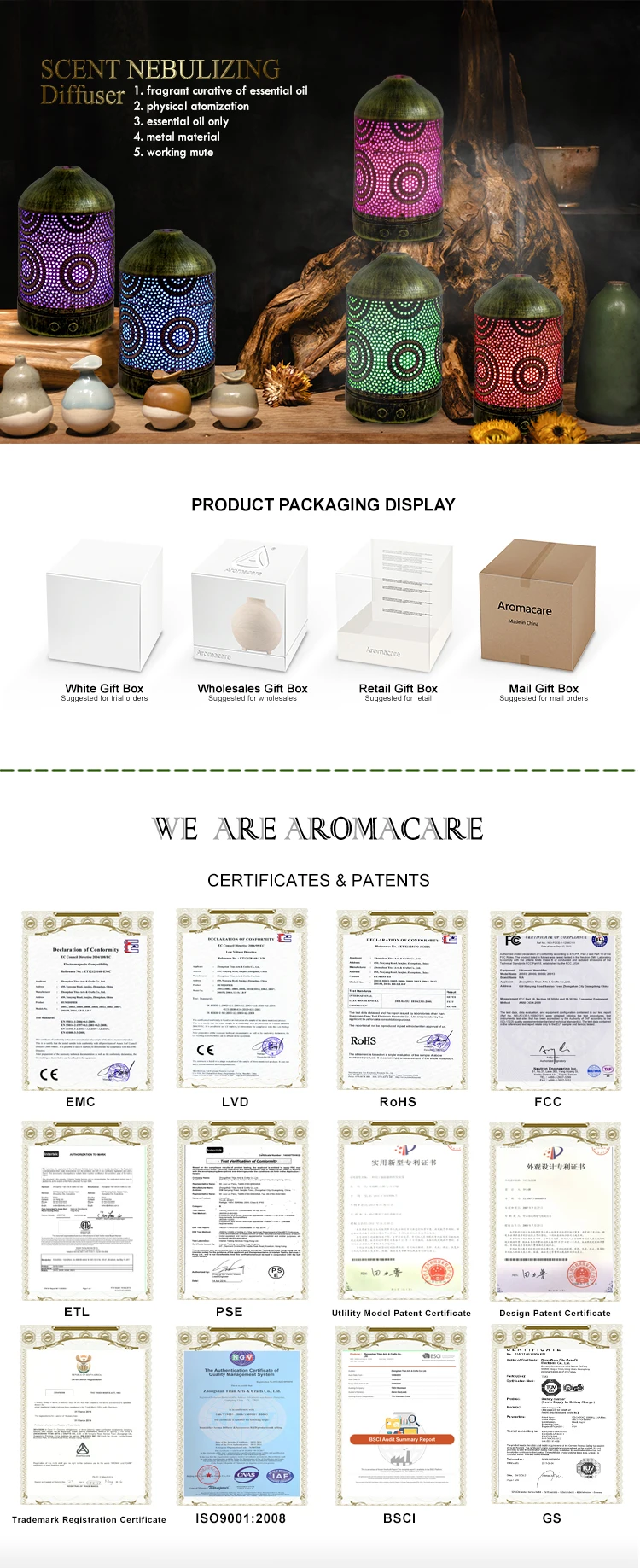  Aromacare NEW coming promotion gifts commercial car electric essential oils aroma diffuser 