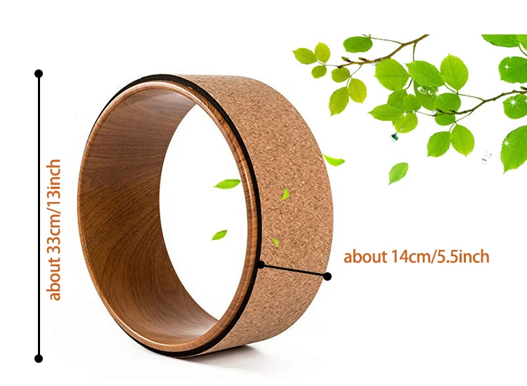 Hot Sale Durable natural Cork material ABS inner cork yoga wheel