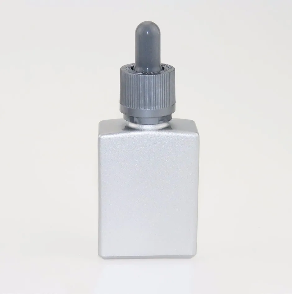 30ml Rectangle Frosted Grey Glass Dropper Bottle With Tamper Childproof Cap - Buy 30ml Frosted ...