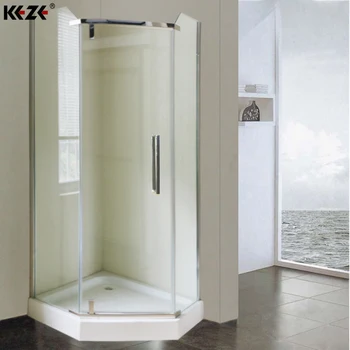 Hexagon Shower Enclosure Glass House Box Kit & Small Fiberglass Shower ...