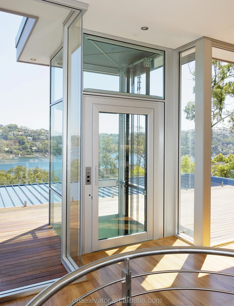 Oria Home Small Hydraulic Elevator Glass Sightseeing Home Lift Villa