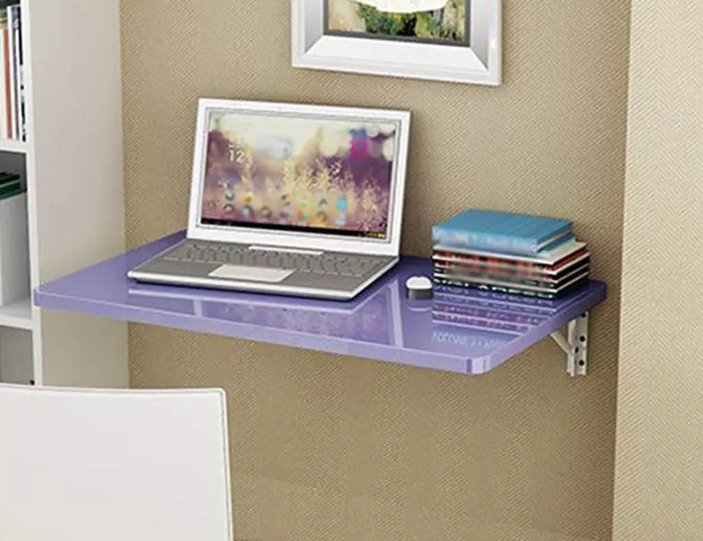 Mmdp Wall-mounted Desk Foldable Dining Table Office Table Computer Desk Learning Table Size Optional (Color : Purple, Size : 10050cm)