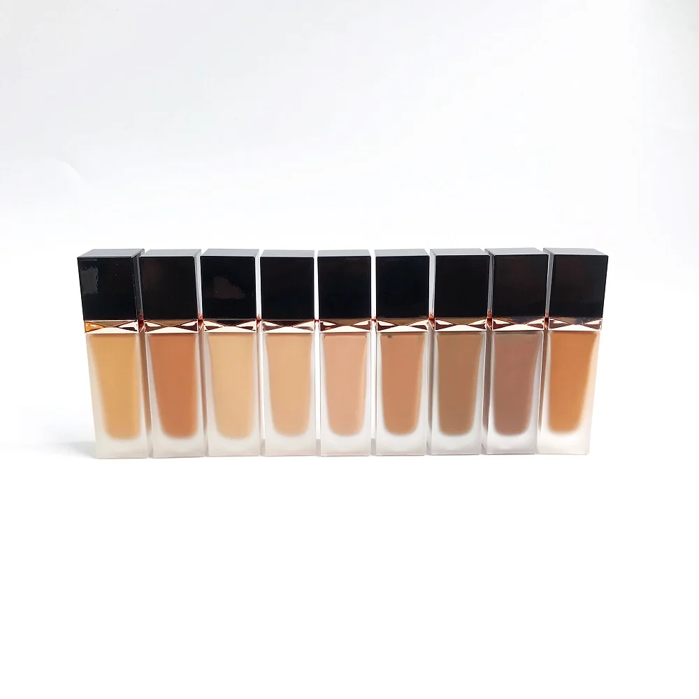 Wholesale Bulk Foundation Makeup 8 Color Liquid Make Up Foundation Light Dark Glass Luxury