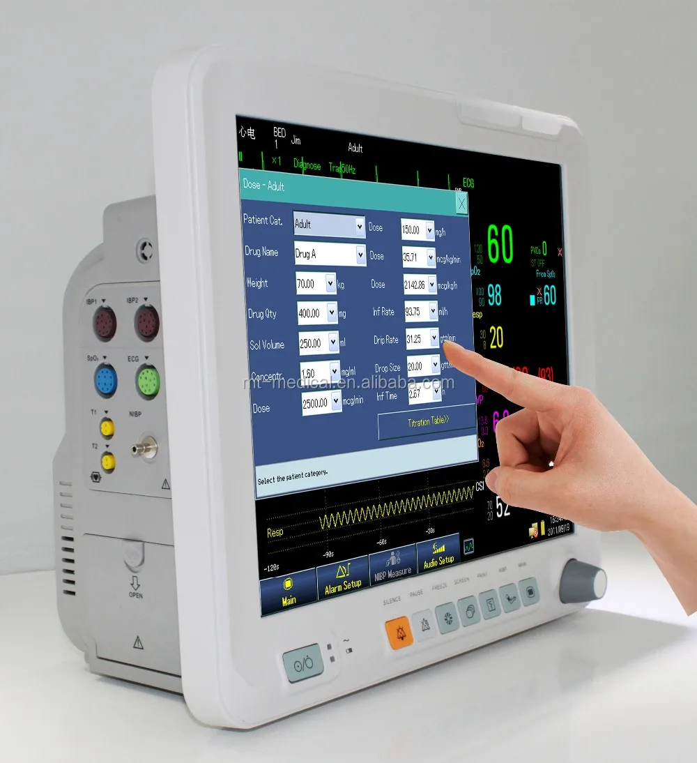 Touch screen Patient Monitor wall mounting patient monitor price for sale