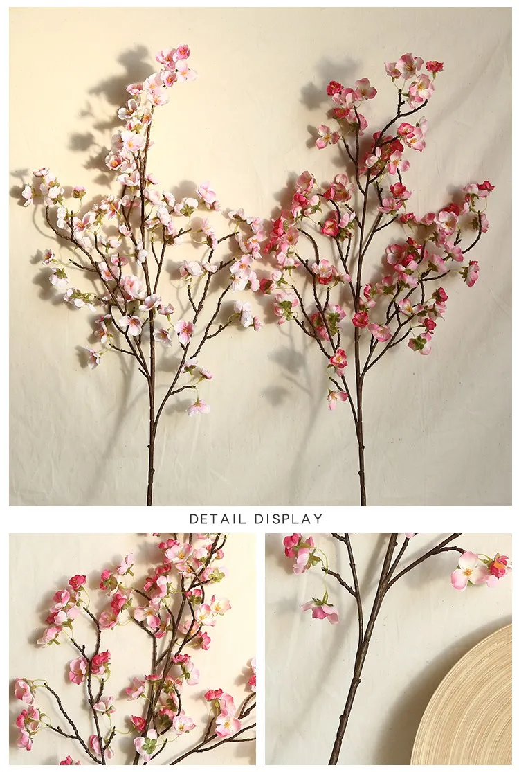 Flowers Arrangements Artificial White Cherry Blossom Branches Wedding