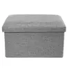 Folding large size space-saving linen like fabric MDF ottoman foot stool