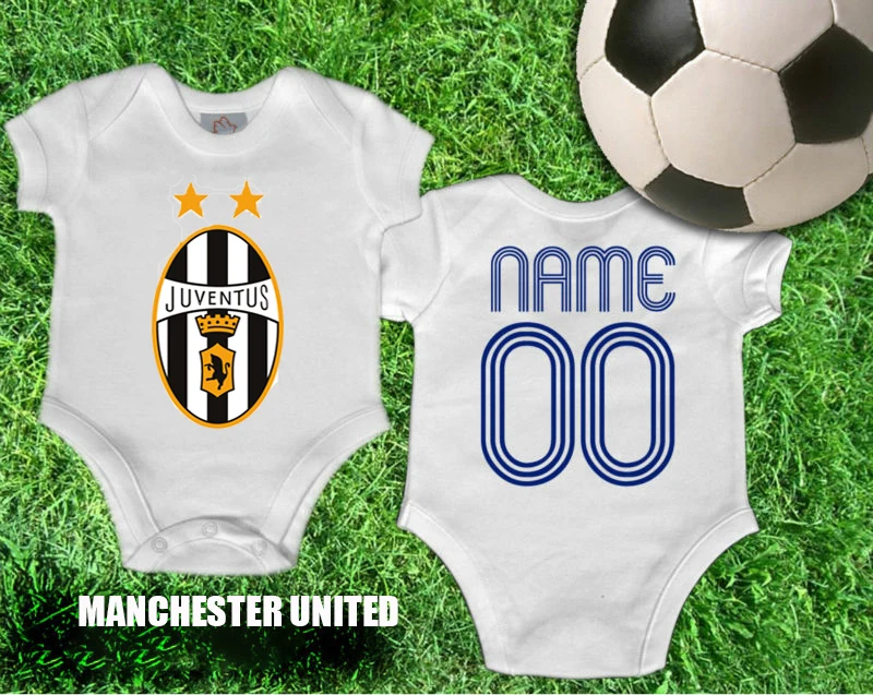 INFANT FC FOOTBALL SOCCER JERSEY ROMPER BABY BODYSUITS JUVENTUS FREE CUSTOM NAME NUMBER