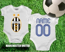 INFANT FC FOOTBALL SOCCER JERSEY ROMPER BABY BODYSUITS JUVENTUS FREE CUSTOM NAME NUMBER