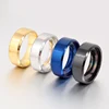 Hot sale promotions 8 MM width gold silver black blue stainless steel ring for women men