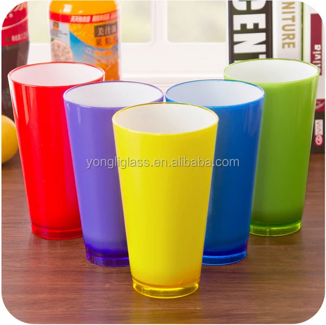 Factory hot selling pint glasses,colourful drinking glassware ,drinking glass cup