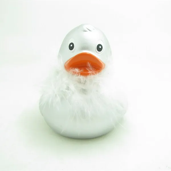 EN71 Passed Phthalate Free PVC Promotional Christmas Silver Rubber Duck