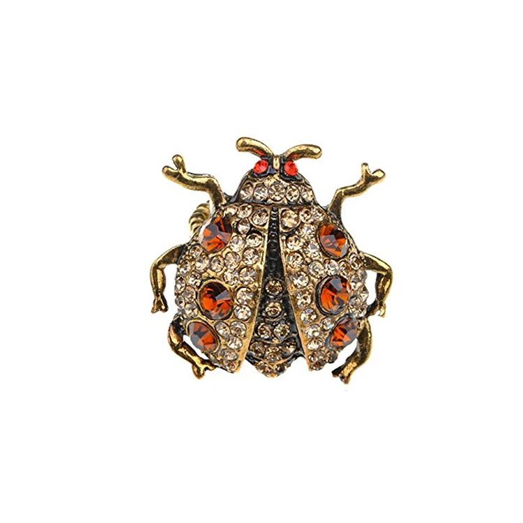 Broche Coccinelle (ladybug) Avec Strass - Occasion - Bijou Fantaisie Animalier - Parfaite Pour Customiser