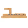 Universal multi devices bamboo mobile phone charge station with watch stand