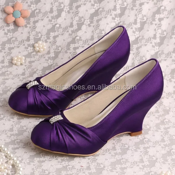 lavender wedge heels