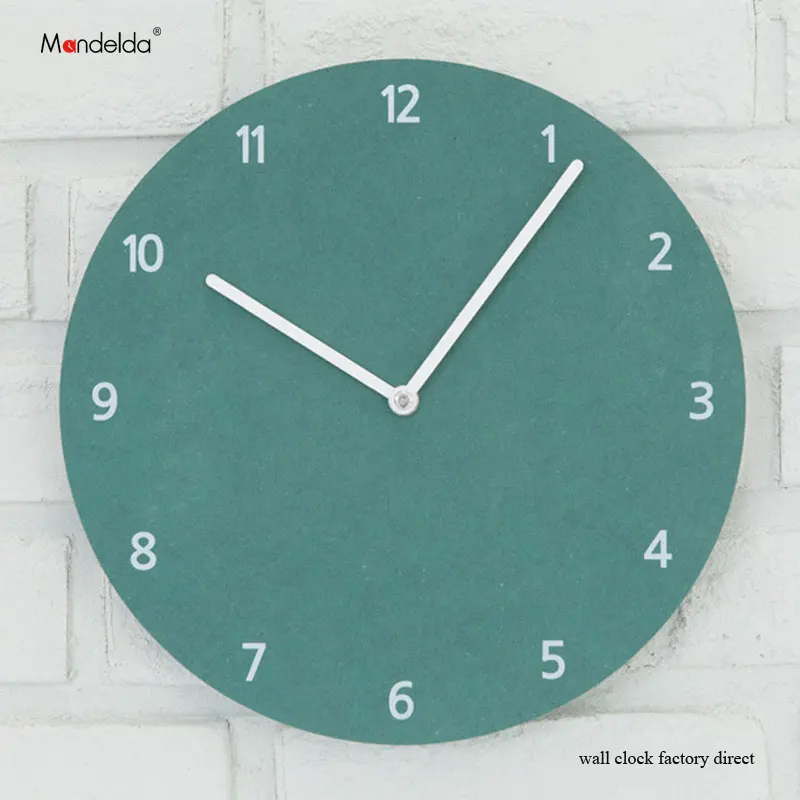Mandelda Digital Large Industrial Wall Clock Time Accurate Modern Fashion Quartz Silent Watches 10" Home Decorative Round Clock