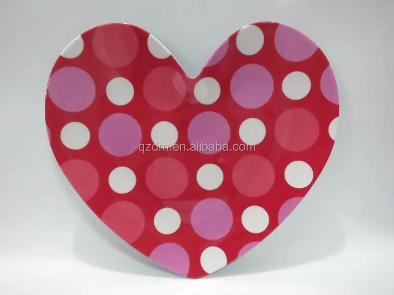 Loving Heart Melamine Baby Dinner plate , Heart shaped Candy Dishes