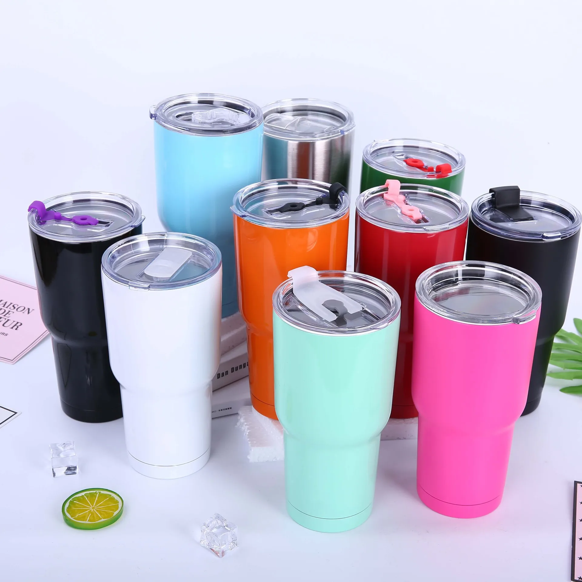 30oz Tumbler Cups Vacuum Insulated Double Wall Travel Mug Stainless ...