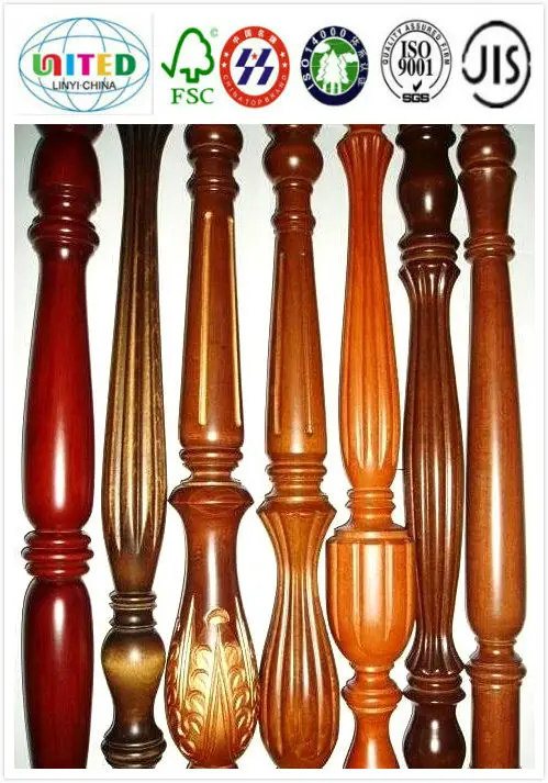 linyi baiyi wood hand railing /wood baluster/recon wood moulding
