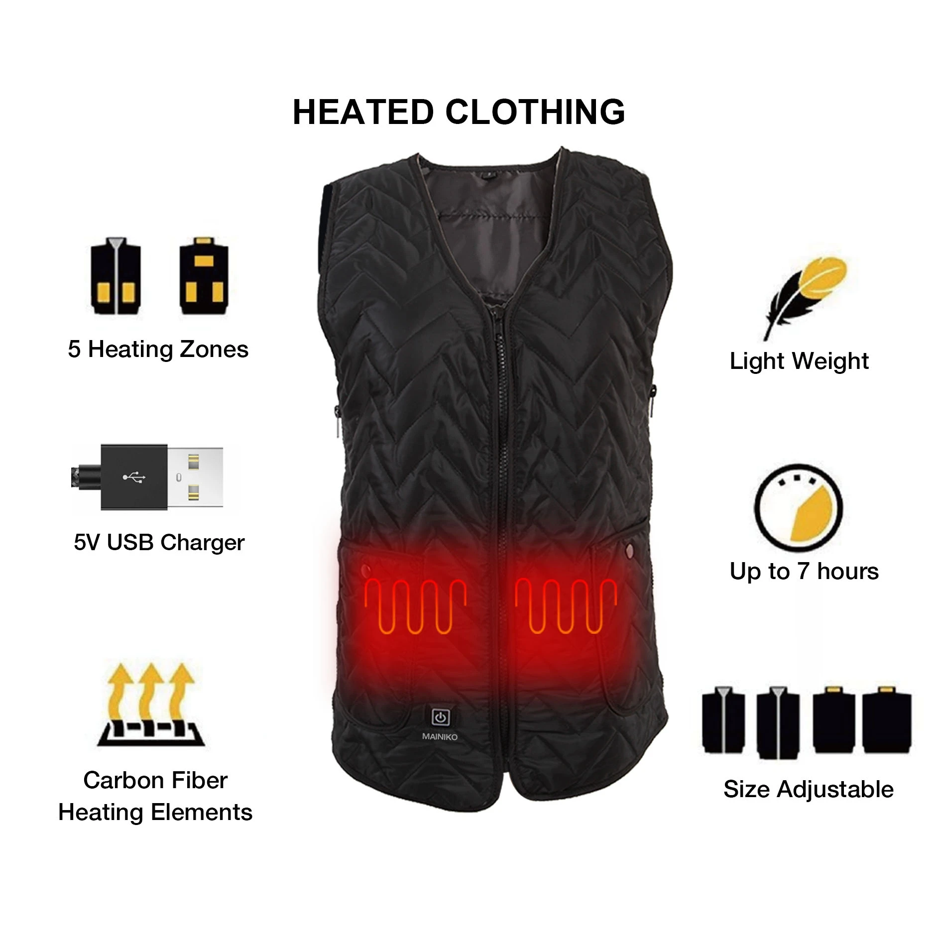 Safety Far Infrared Rechargeable Usb Battery Heat Vest With Pad Buy