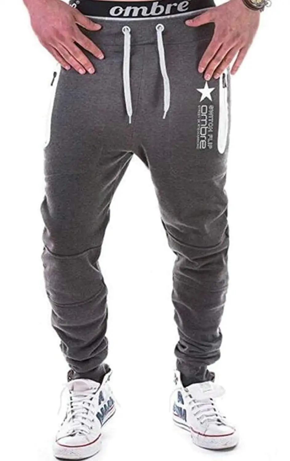 Wofupowga Mens Stylish Jeans Mid Rise Denim Multi-Pocket Trousers Open Bottom Pants