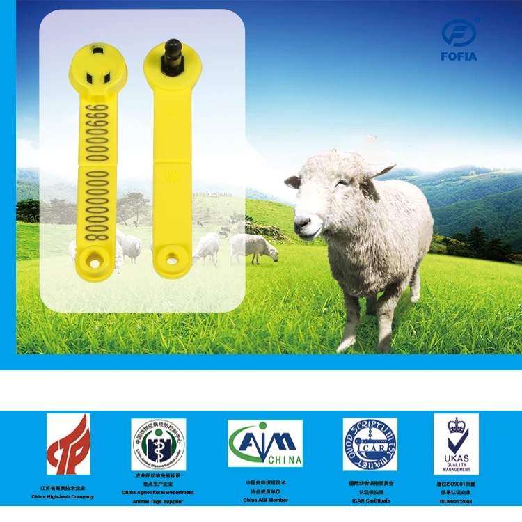Sheep / Goat Specially Use Rfid Ear Tags 134.2khz Fdxb With Gps