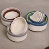High Level Handmade Popular Knitted Storage Basket Cotton Thread Rope Knitting Big Bag Dirty Clothes Laundry Basket with Handle