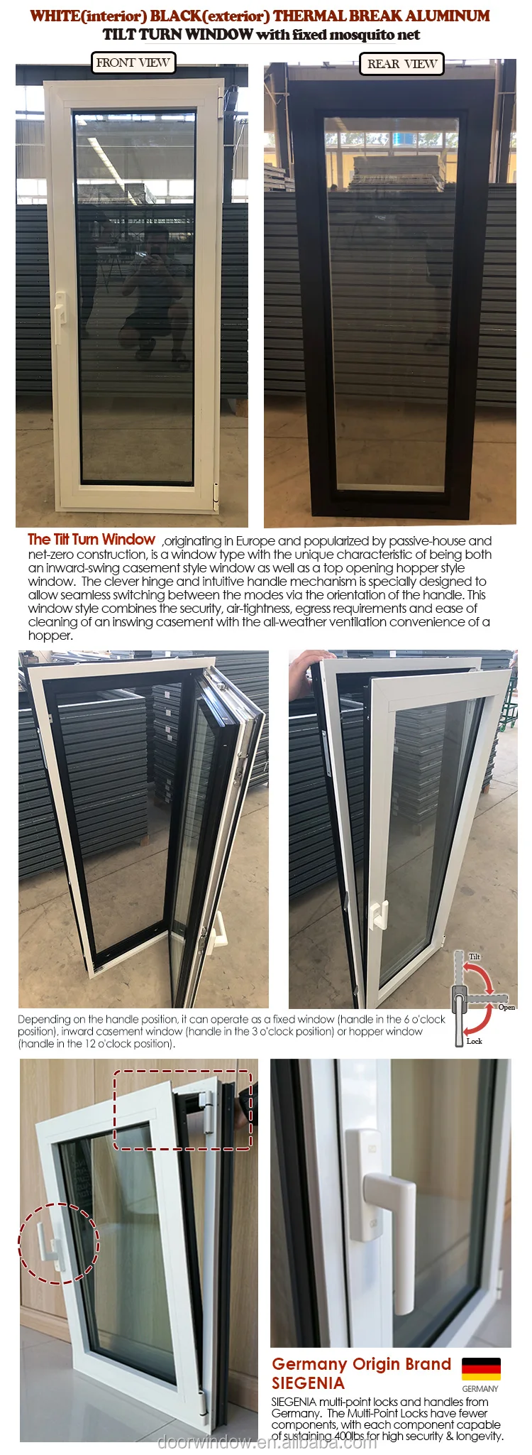 Aluminum with tempered glass window and door obscure wholesale