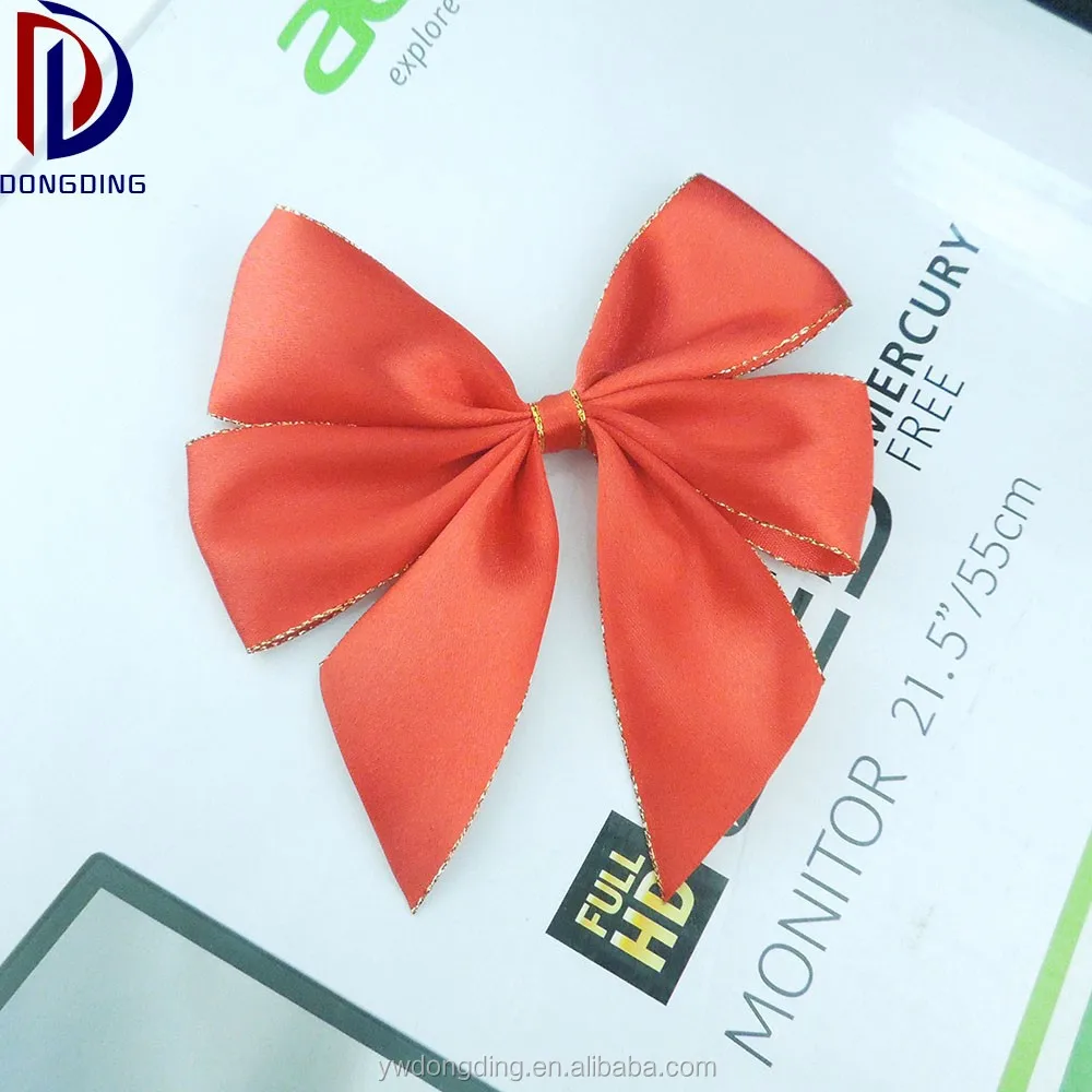 2023 New Production Of Gold Edge Red Ribbon Bow Gift Craft Wedding Decoration Bow Ribbon Buy