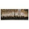 3D Paris City Building Acrylic Paints Handmade Rustic Metal Carved Panels Wood Wall Art