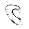Simple Jewelry Marine Life 925 Sterling Silver Ocean Surf Wave Ring