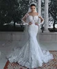 2019 New Luxury Long Sleeve Lace Wedding Dress Pakistani Bridal Dresses Dubai Arabic Mermaid Wedding Gown