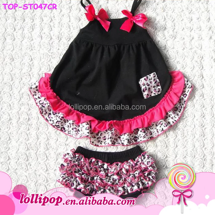 Black Diaper Cover with Hot Pink Ruffles