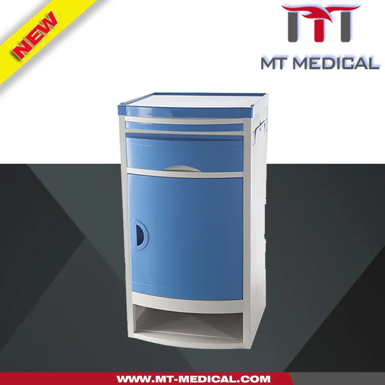 ABS bedside table bed side locker with closed shelves wheels with lock