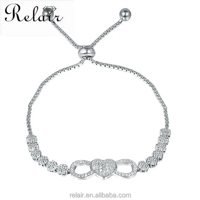 925 sterling silver personalized infinity adjustable box chain knot bracelet