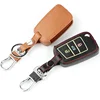 Genuine leather Car Key Case Glow In The Dark 3 Button Remote Key Fob Cover For VW Polo Golf 4 5 6