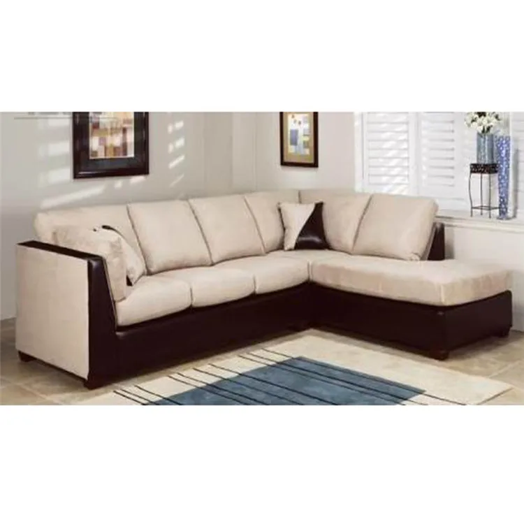 Quality suede leather couches comfy with chaise corner sectional couch for sale