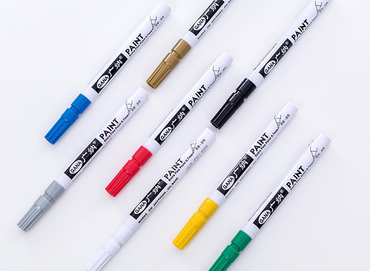 8 Colors Plastic Barrel 0.7mm Paint Marker With Needle Tip Press Paint