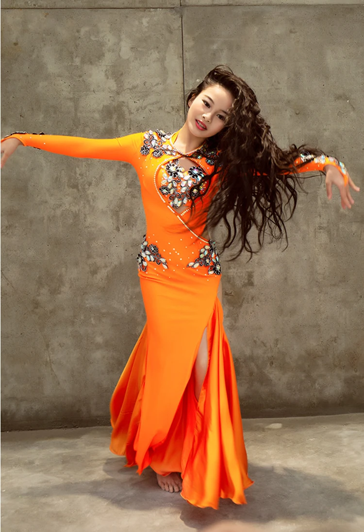 rt358 wuchieal 2019 高档长袖东方舞蹈礼服为孩子们