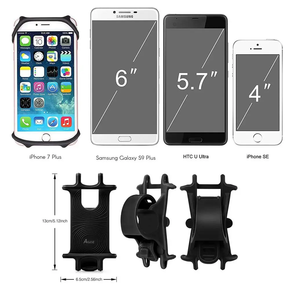 Bicycle Phone Silicon Holder For iPhone Universal Mobile Cell Phone Holder Bike Handlebar Clip Stand GPS Mount Bracket