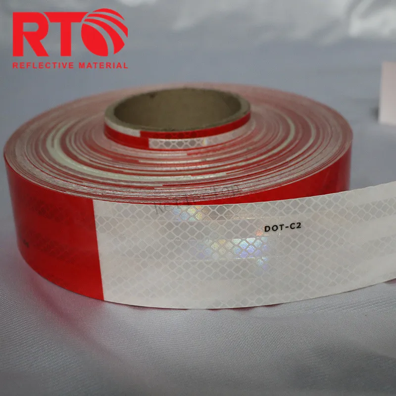 Red And White 3m Reflective Tape With Dotc2 Vehicle Conspicuity