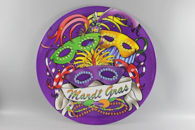 Melamine Round Plate Plastic Party Dishes Langouste print