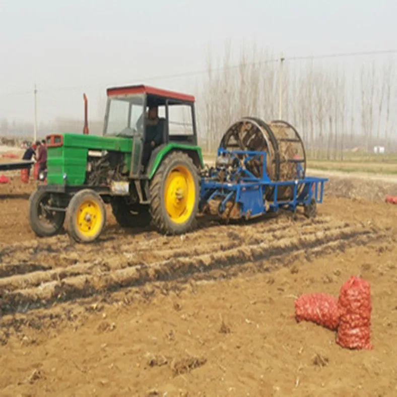 High Quality Double Row Tractor Medicinal material Harvester   Stone cleaner