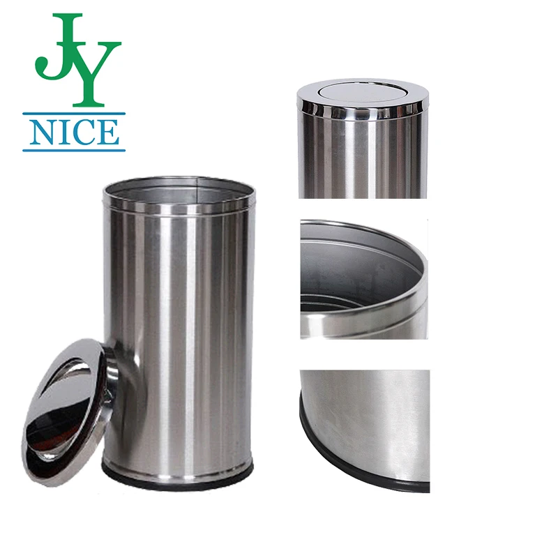 Metal Outdoor Medical Dustbin with lid hotel home office Stainless Steel rubbish bin