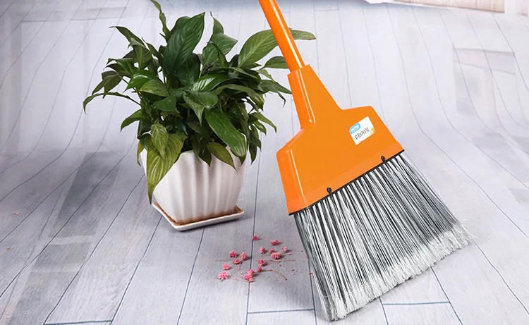 Metis Trade Assurance Order Indoor or Outdoor Plastic Large Angle Broom Hard bristle garden broom for outdoor cleaning