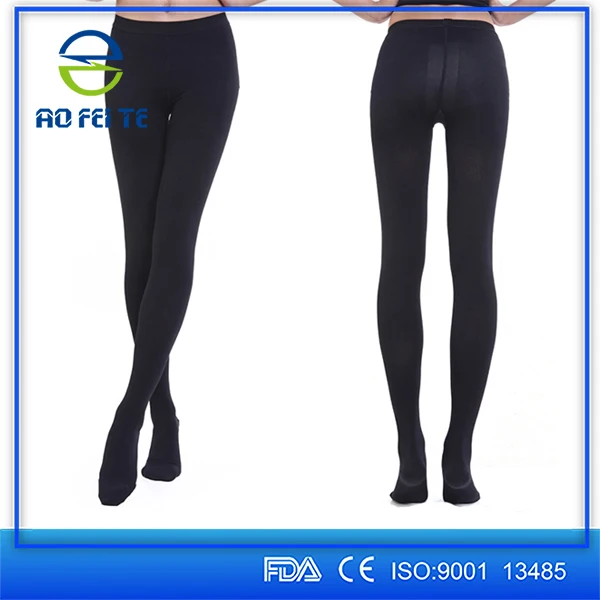 2030mmhg Black And Beige Open Toe Compression Tights,Breathable